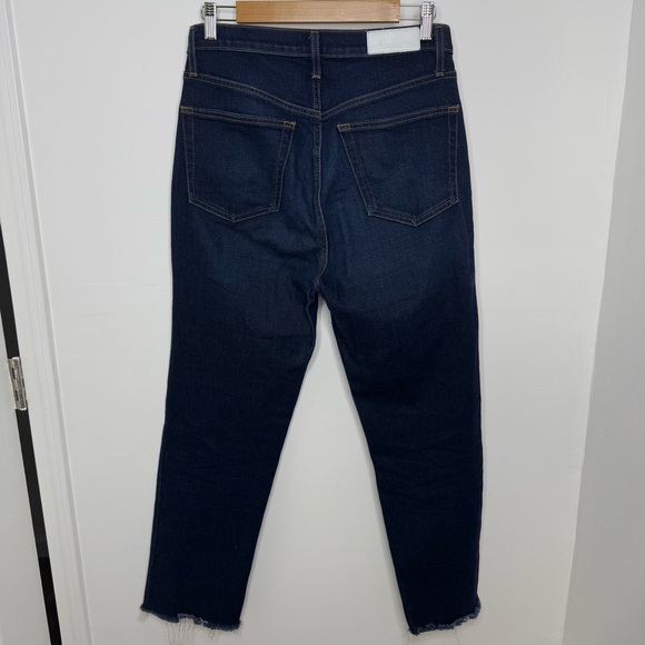 RE/DONE Dark Rinse Stovepipe Raw Hem Denim Jeans - Picture 6 of 6